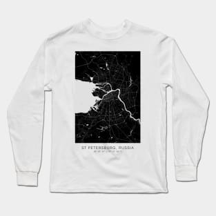 peterburg maps wall decor poster Long Sleeve T-Shirt